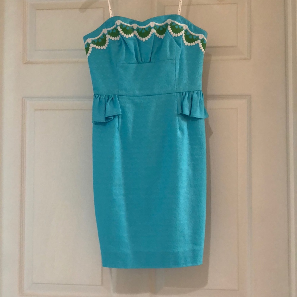 lilly pulitzer strapless fitted dress size 00